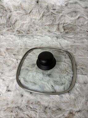 7” Square Glass Replacement Lid with Black Knob